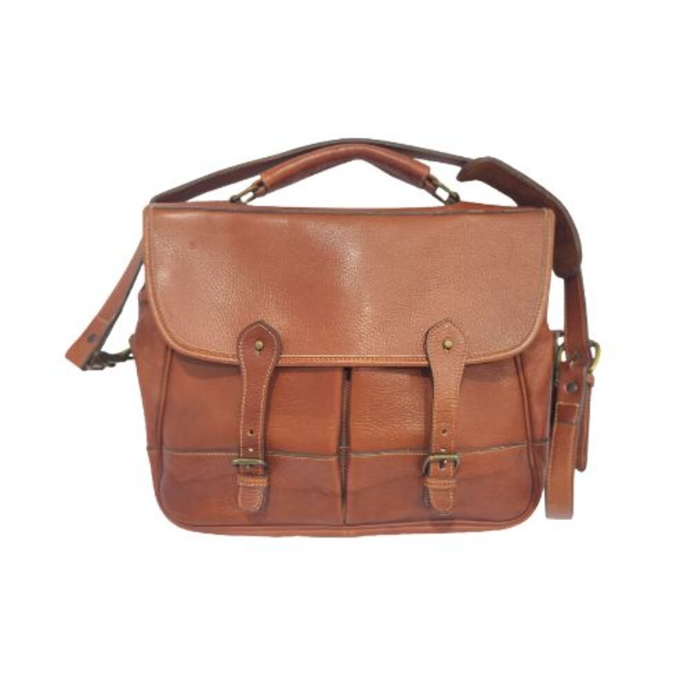 Vintage Levenger Briefcase Made in England Men's Brown Leather Book Bag Office